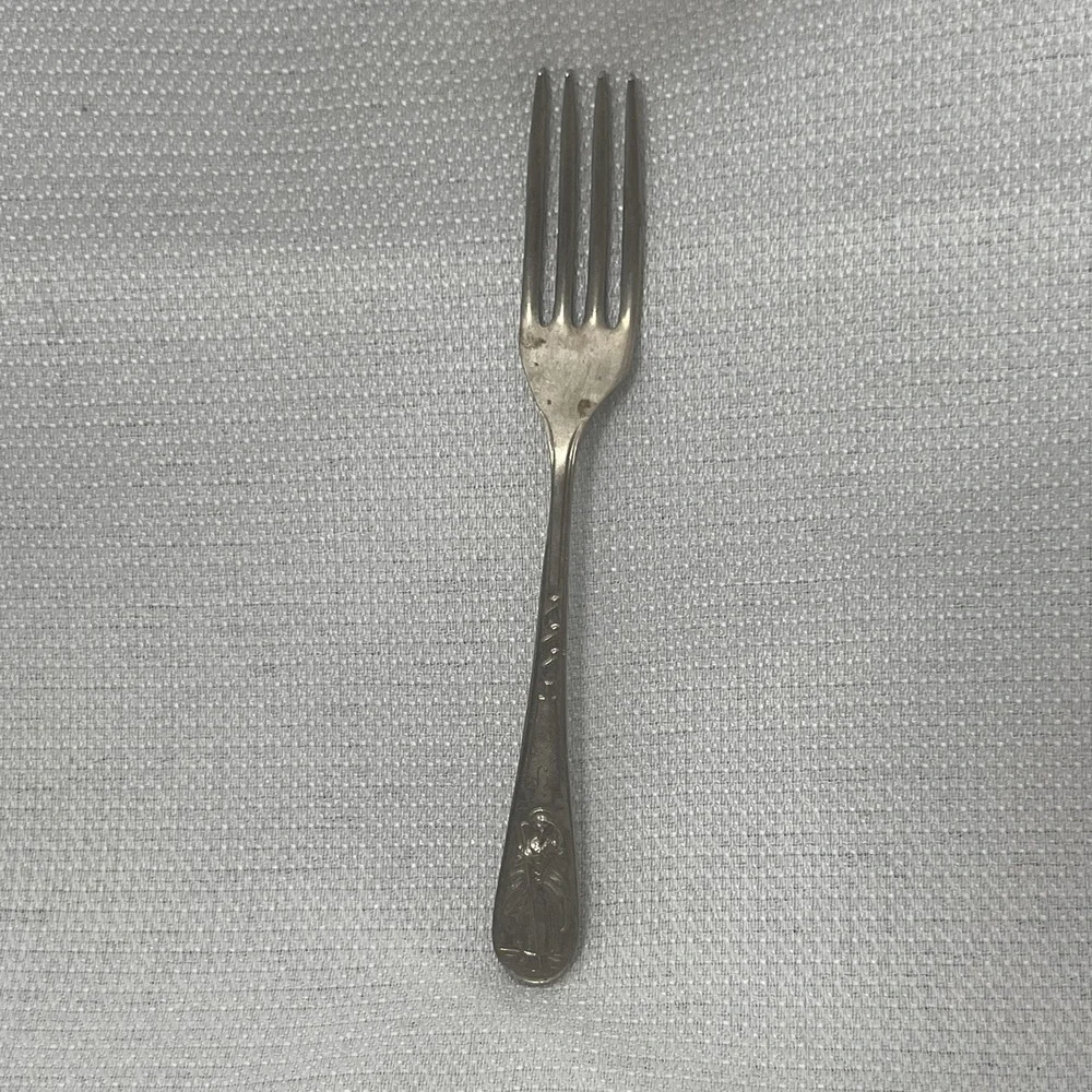 Vintage Little Bo Peep Rustless Nickel Silver Sheffield England Fork M.B. LTD